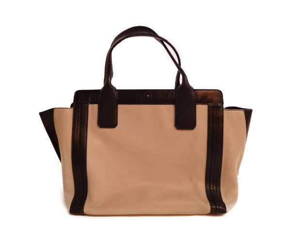 Chloe Handbag Off Leather Alison Tote White Black